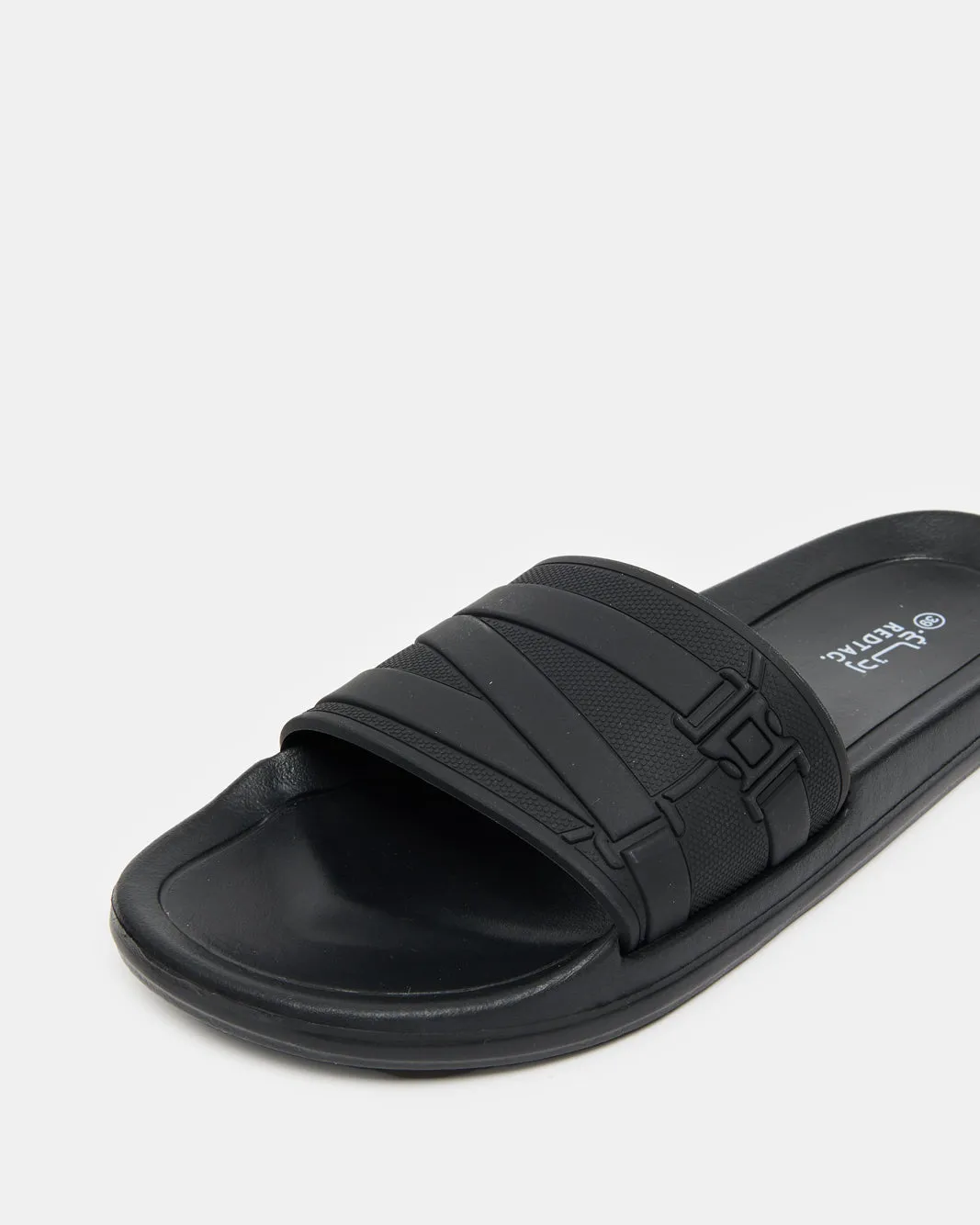 Senior Boys Black Embossed Slide sold by Redtag product image thumbnail 3