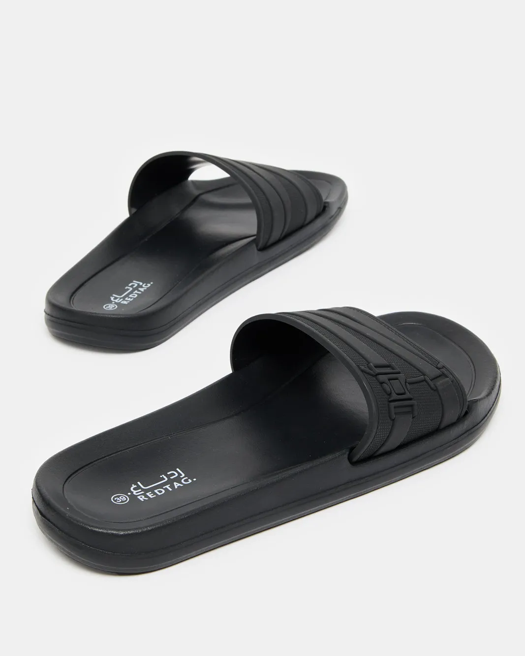 Senior Boys Black Embossed Slide sold by Redtag product image thumbnail 4