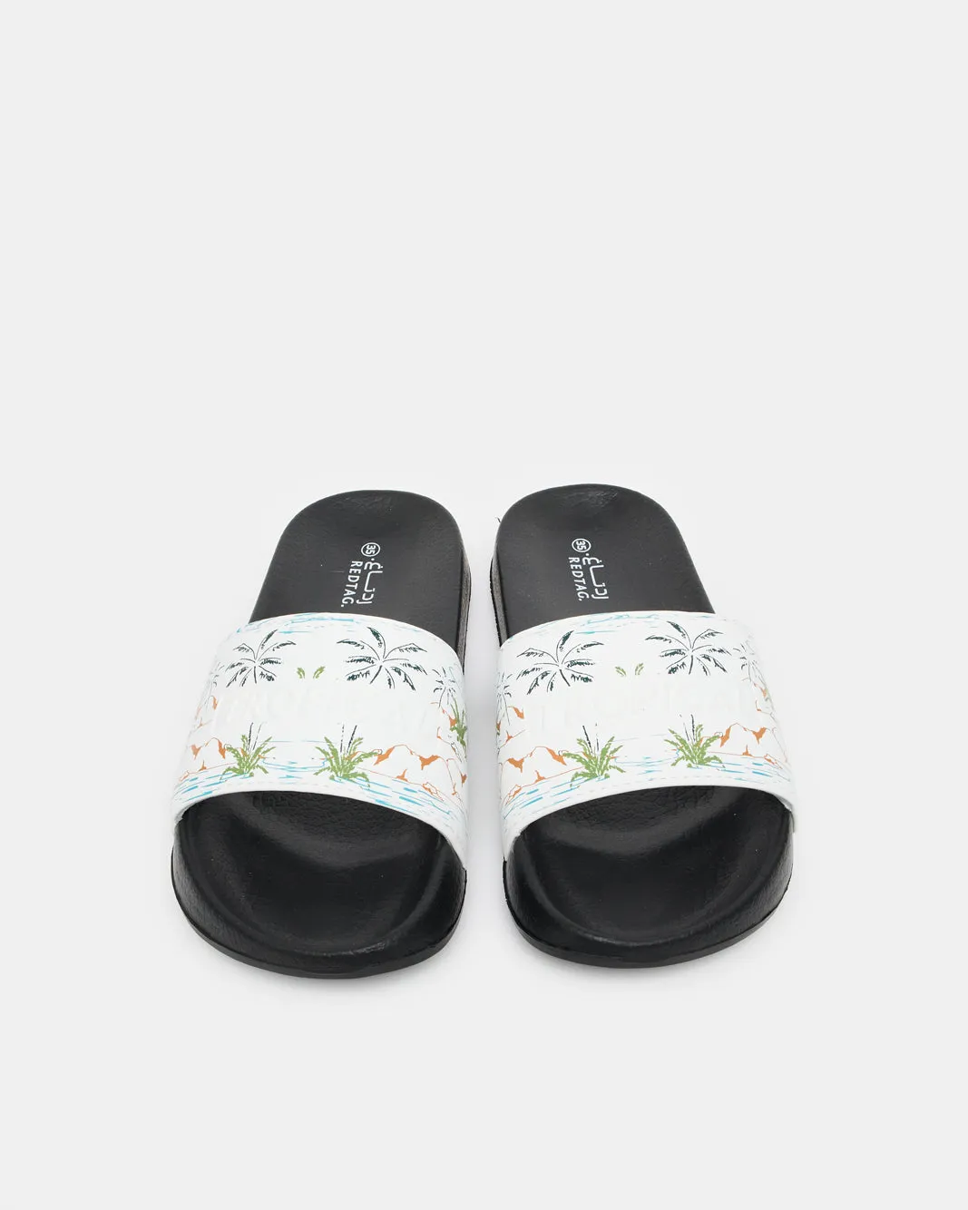 Senior Boys White Printed Slide sold by Redtag product image thumbnail 2