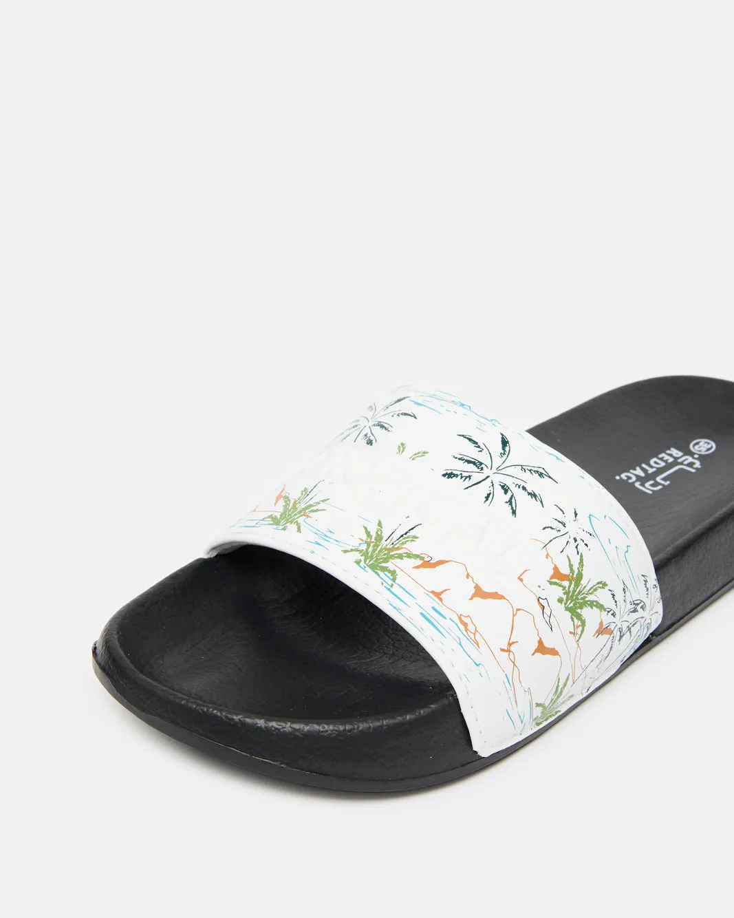 Senior Boys White Printed Slide sold by Redtag product image thumbnail 3