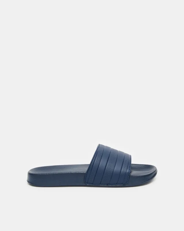 Senior Boys Navy Striped Slide sold by Redtag