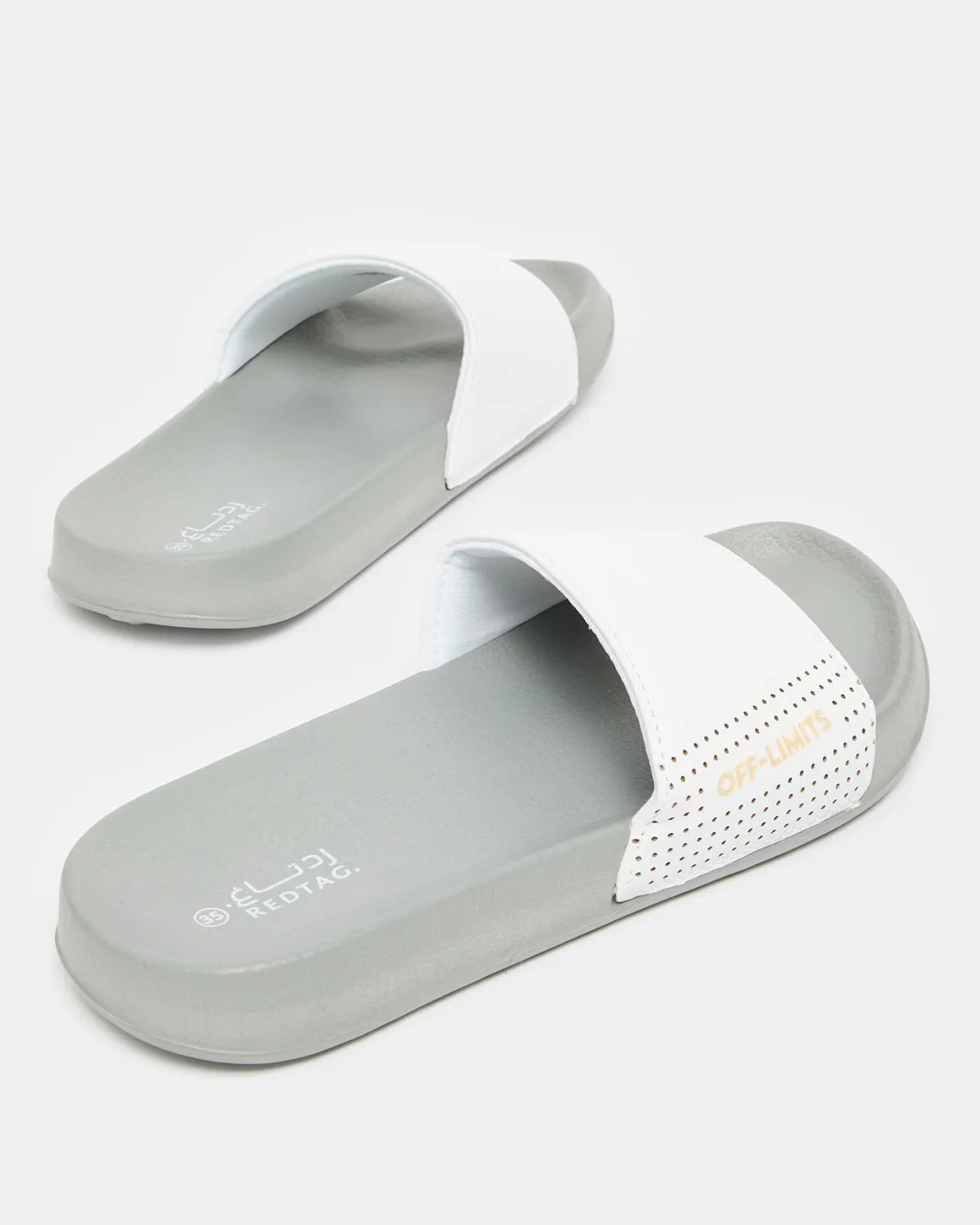Senior Boys White Perforated Slide sold by Redtag product image thumbnail 4