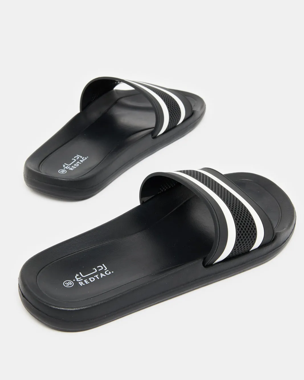 Senior Boys Black Striped Slide sold by Redtag product image thumbnail 4