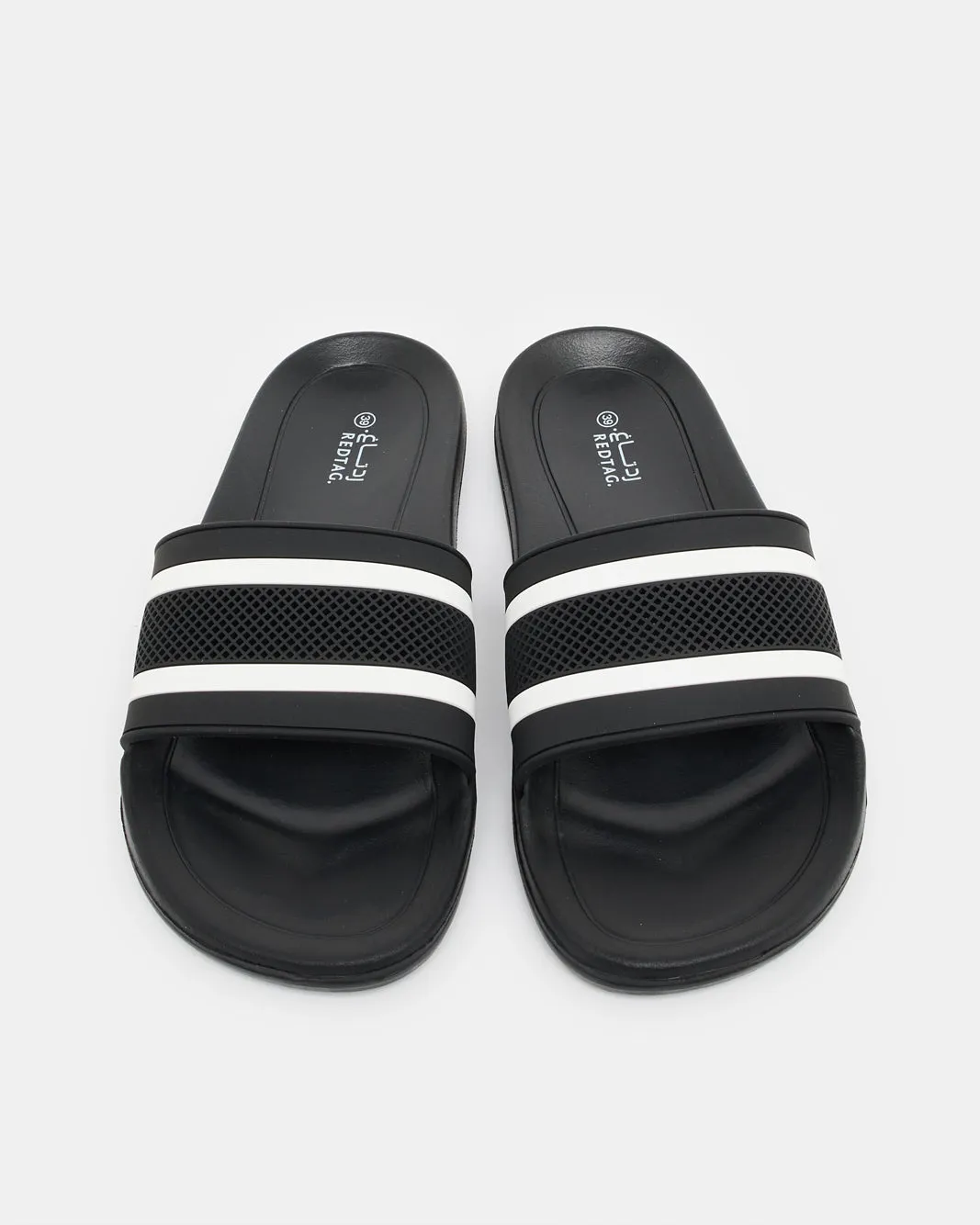 Senior Boys Black Striped Slide sold by Redtag product image thumbnail 2
