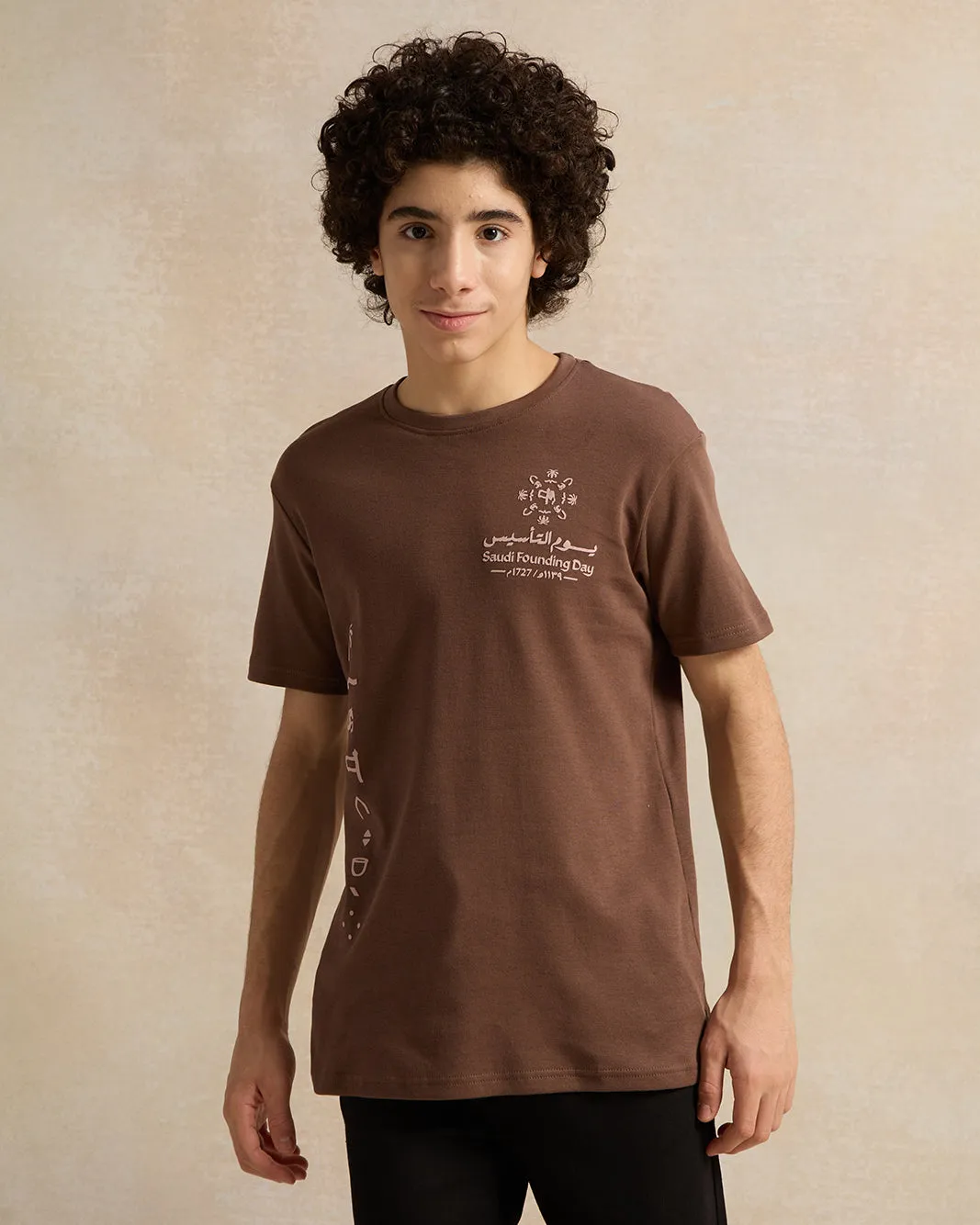 Senior Boys Brown KSA Foundation Day T-shirt sold by Redtag