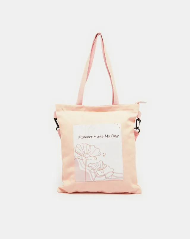 Women Pink Printed Shopper Bag sold by Redtag