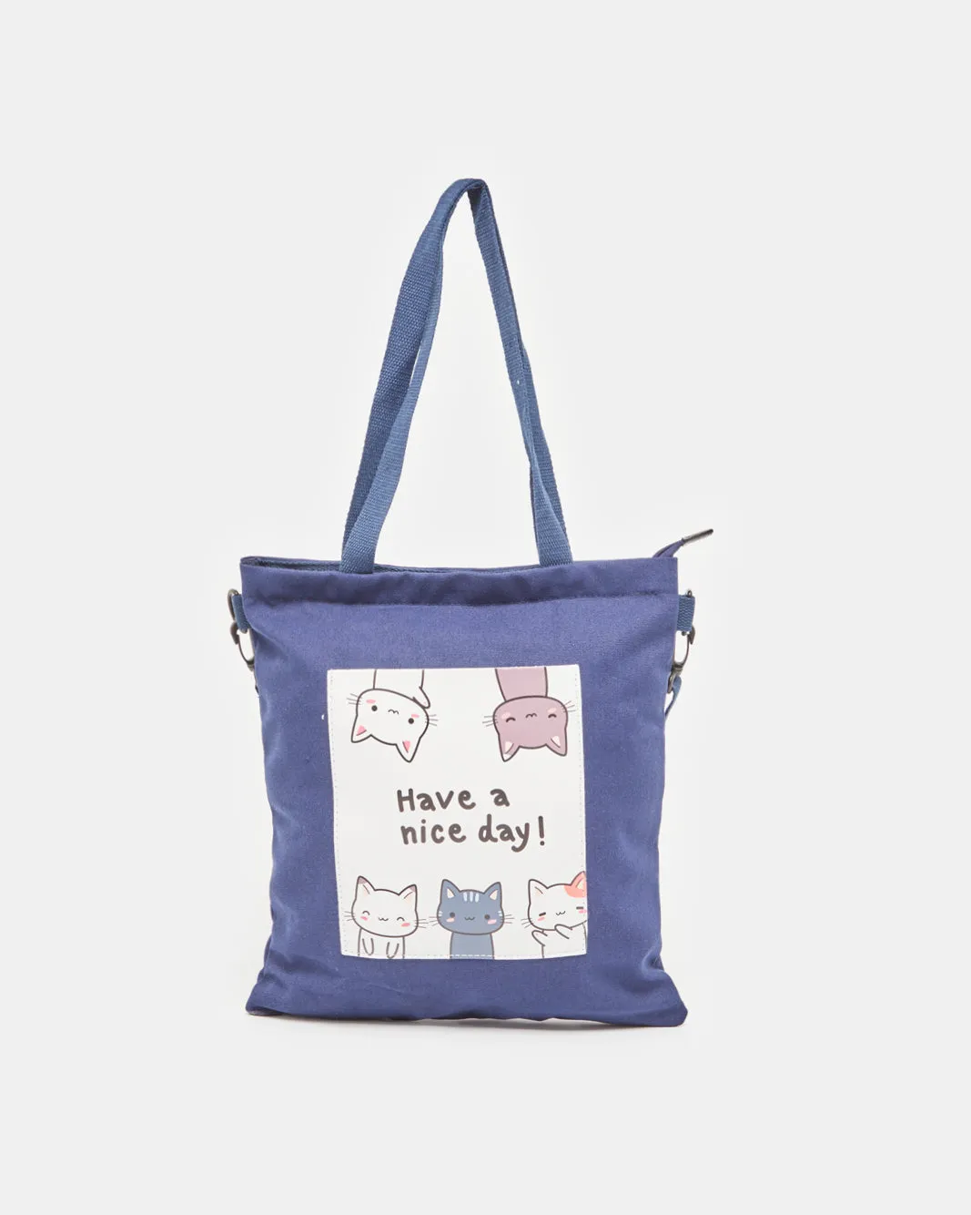 Women Blue Printed Shopper Bag sold by Redtag