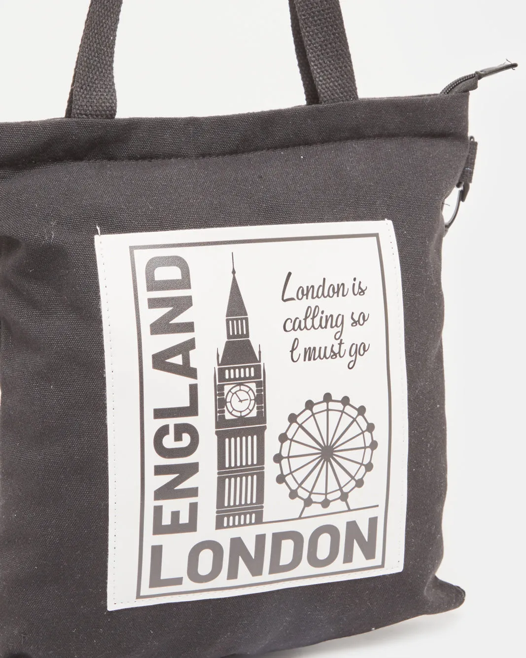 Women Black Printed Shopper Bag sold by Redtag product image thumbnail 3