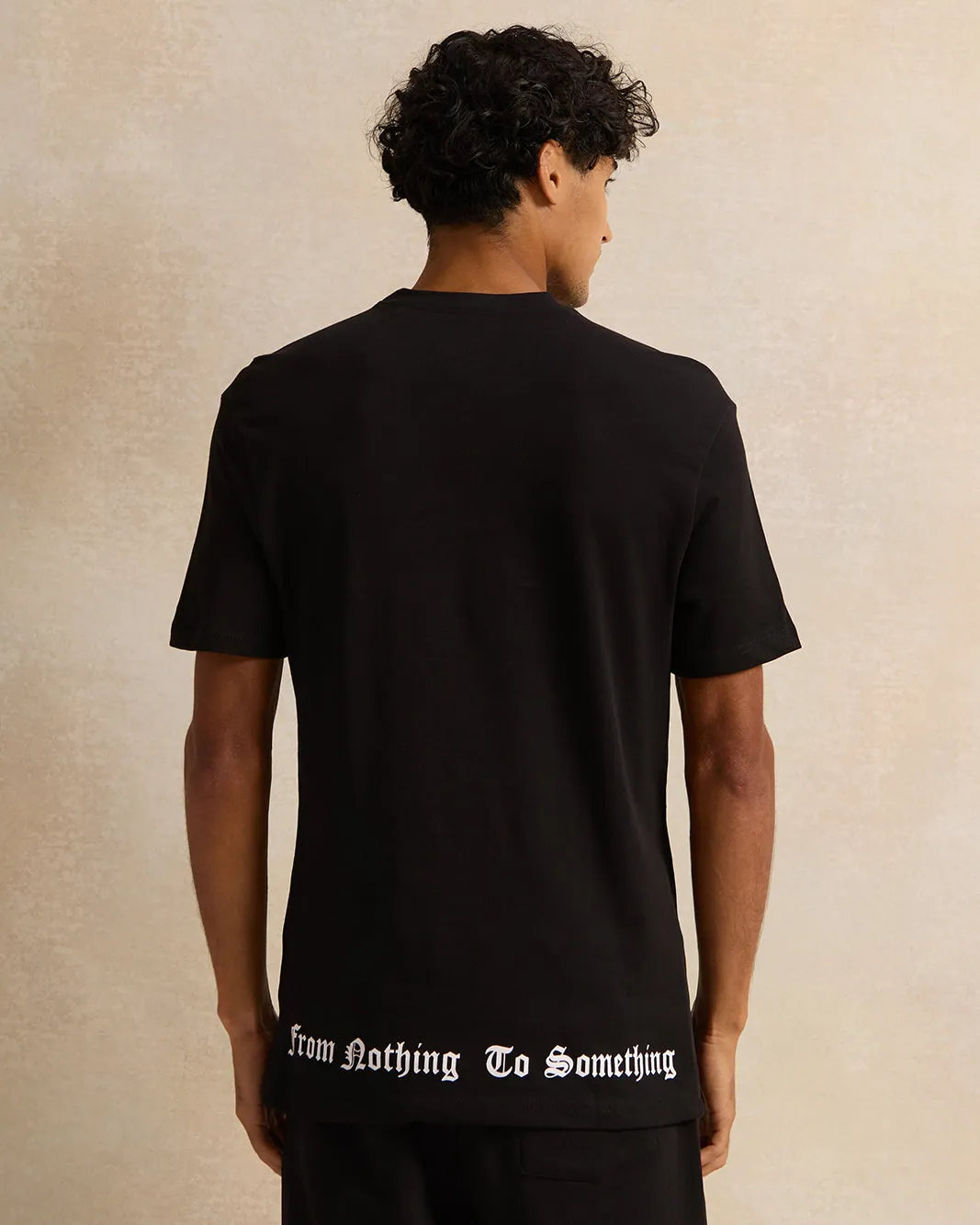 Men Black Printed T-Shirt sold by Redtag product image thumbnail 3