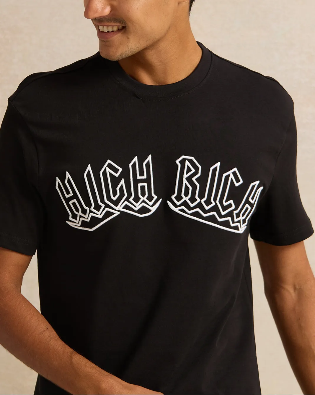 Men Black Printed T-Shirt sold by Redtag product image thumbnail 4