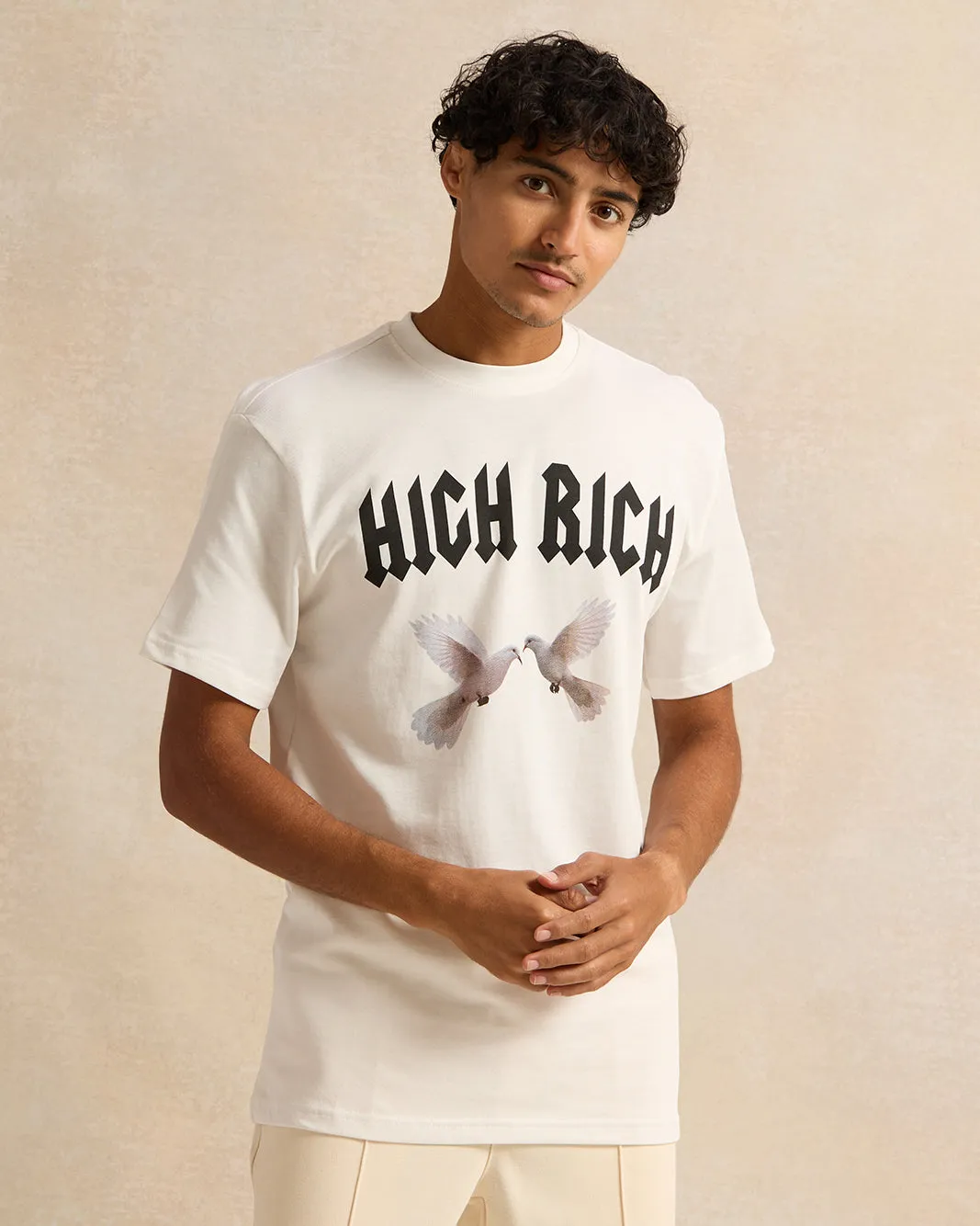 Men White Printed T-Shirt sold by Redtag