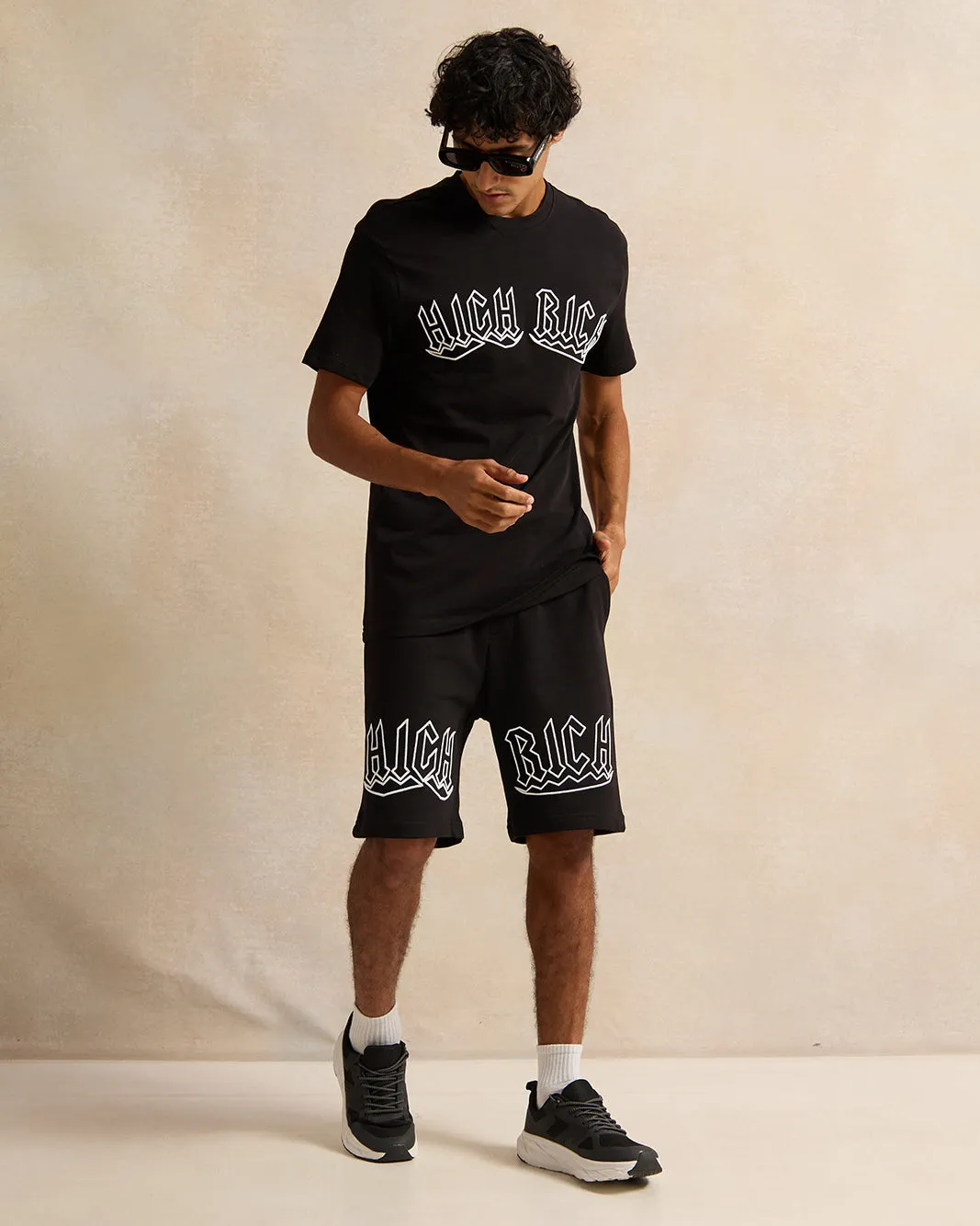 Men Black Printed Active Shorts sold by Redtag product image thumbnail 2