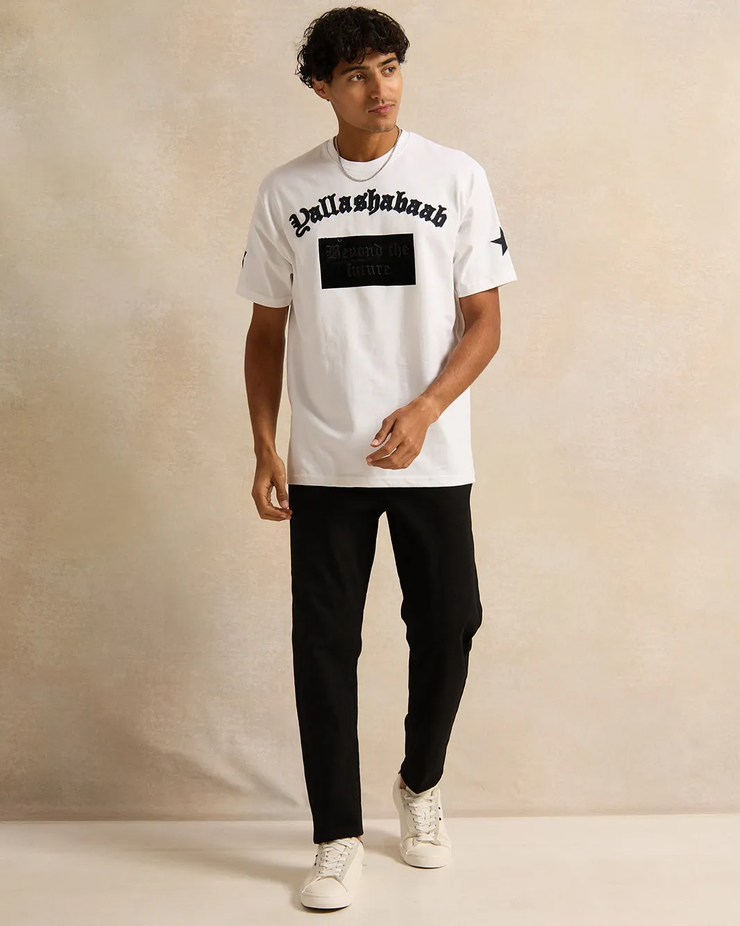 Men White Yalla Shabab Print T-Shirt sold by Redtag product image thumbnail 2