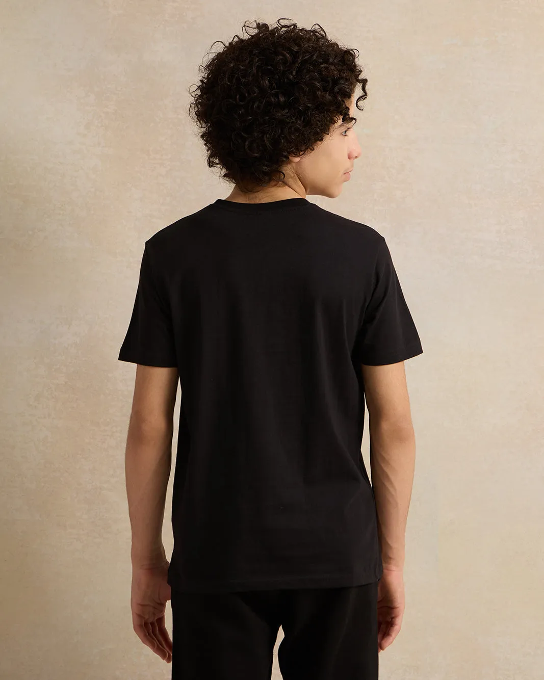 Senior Boys Black Embellished T-Shirt sold by Redtag product image thumbnail 3