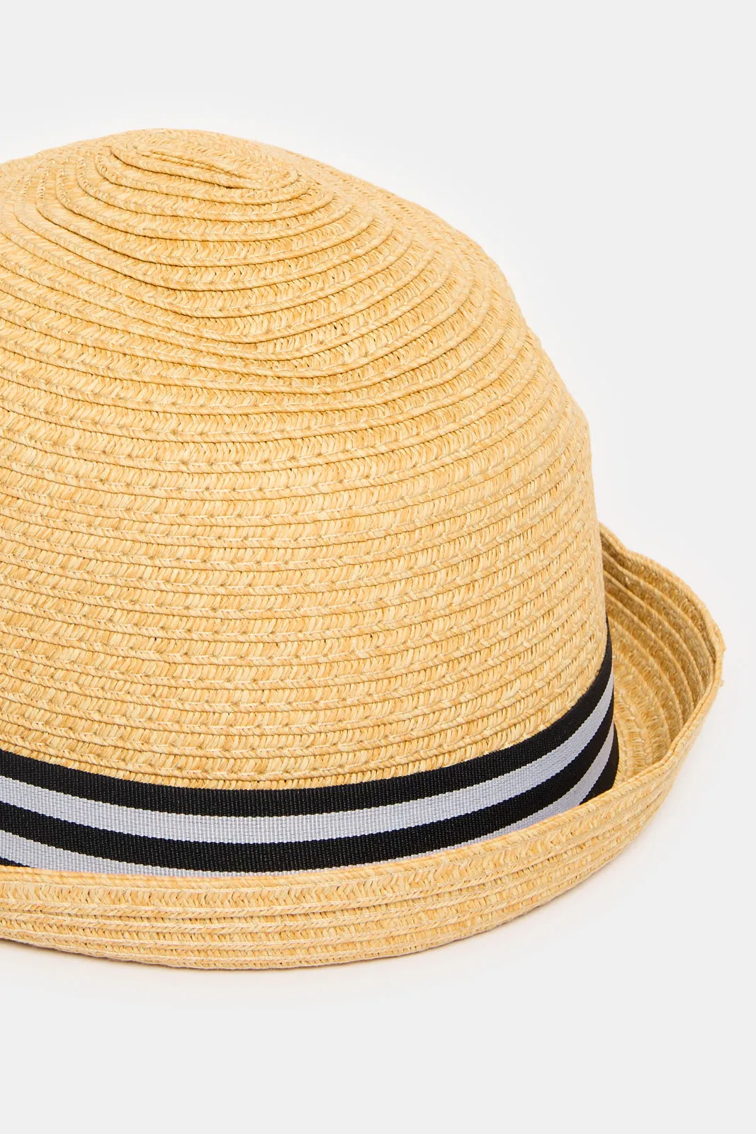 Men Beige Fedora Hat With Band sold by Redtag product image thumbnail 4