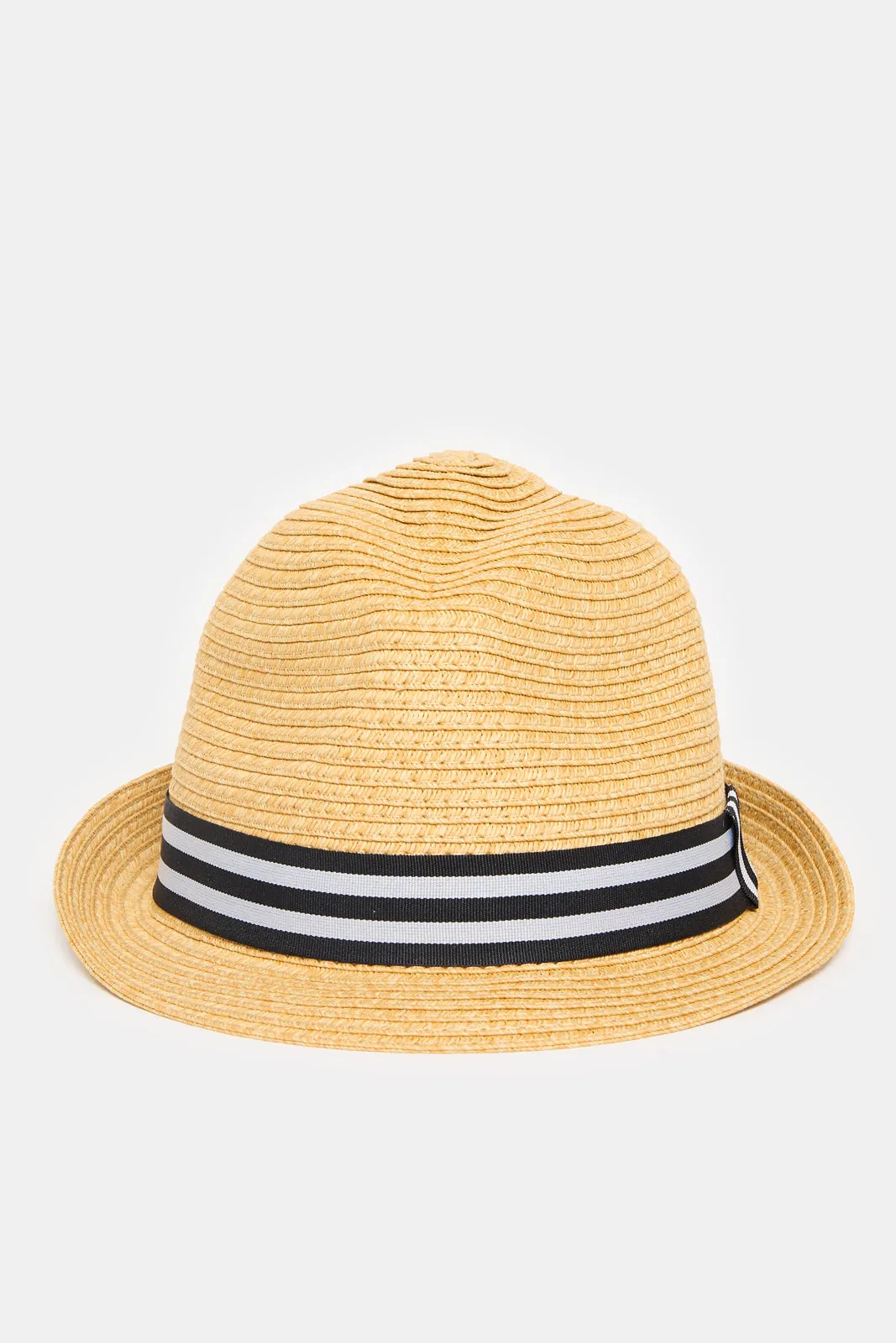 Men Beige Fedora Hat With Band sold by Redtag