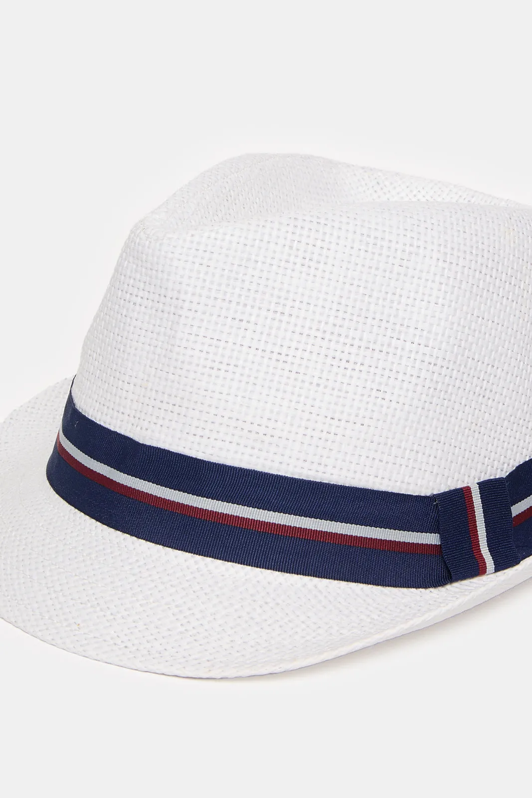 Men White Fedora Hat With Band sold by Redtag product image thumbnail 2