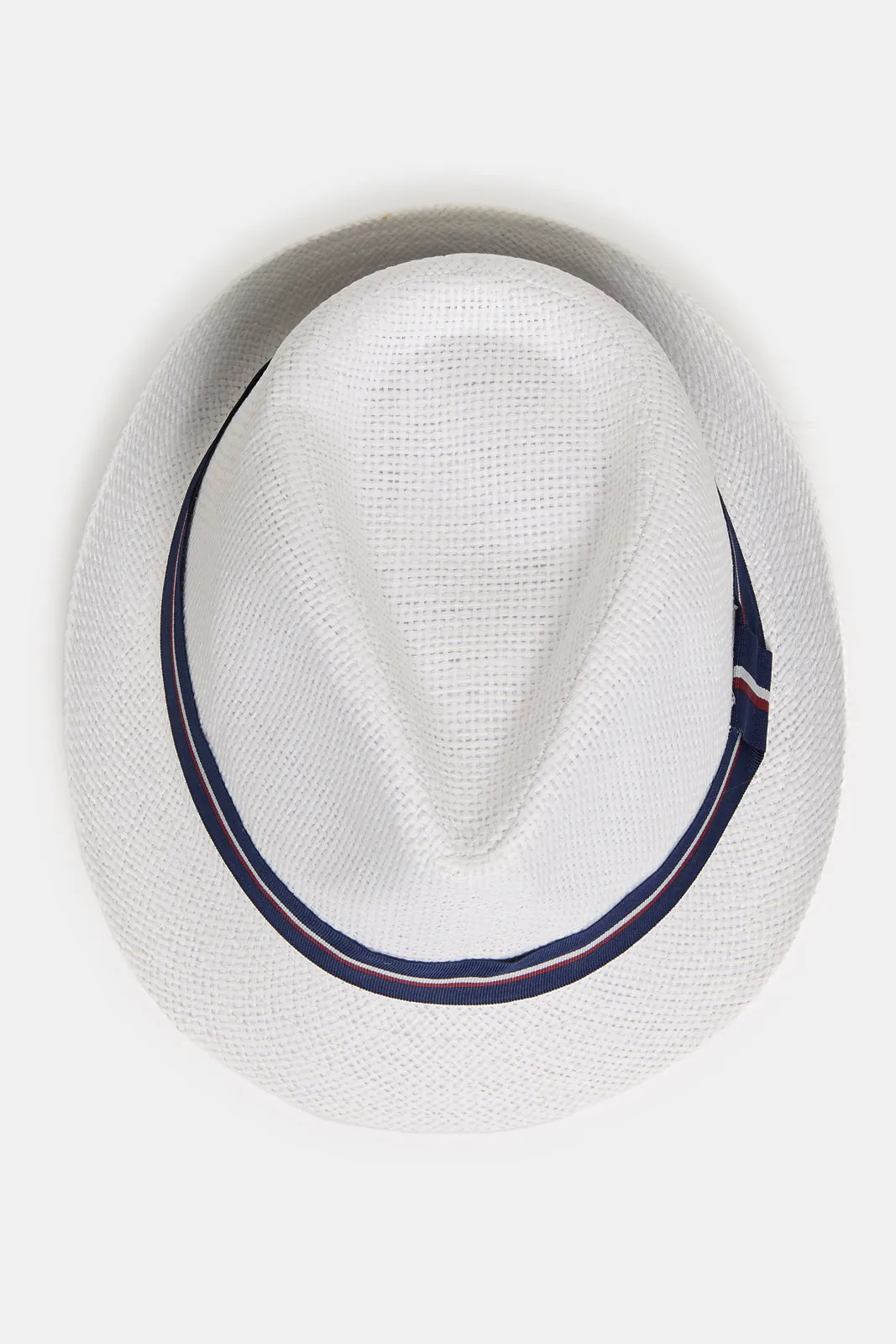 Men White Fedora Hat With Band sold by Redtag product image thumbnail 3