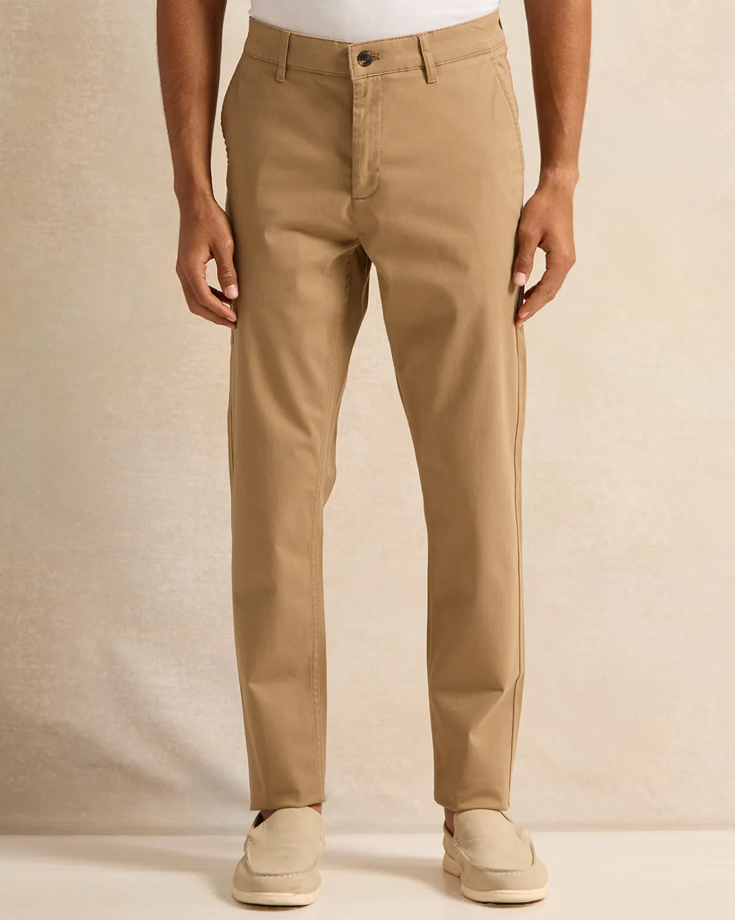 Men Beige Plain Trousers sold by Redtag