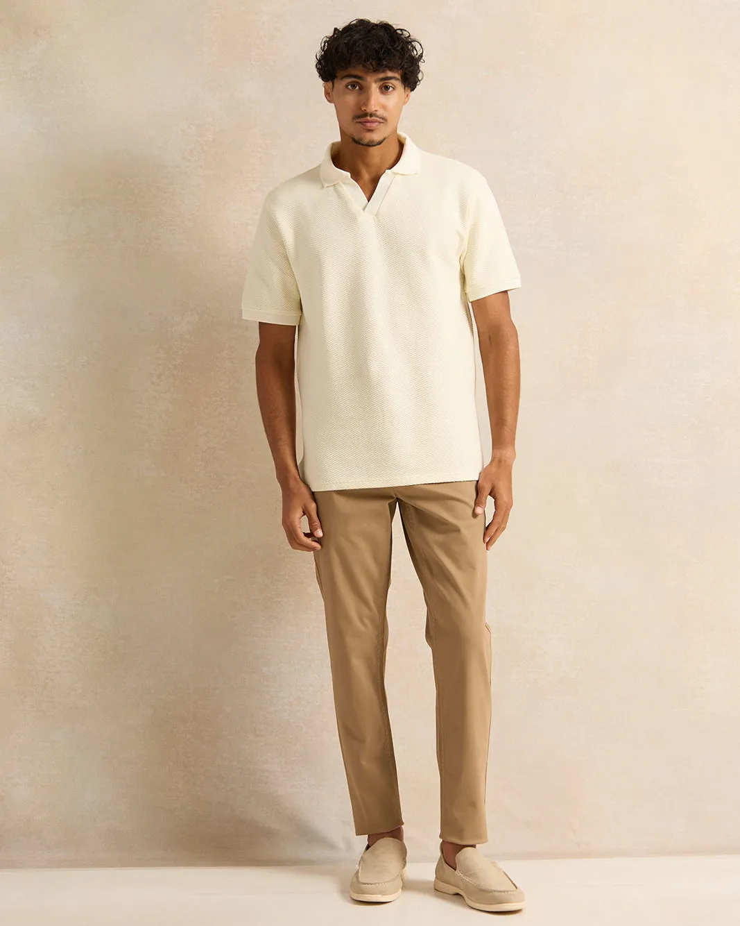 Men Beige Plain Trousers sold by Redtag product image thumbnail 2