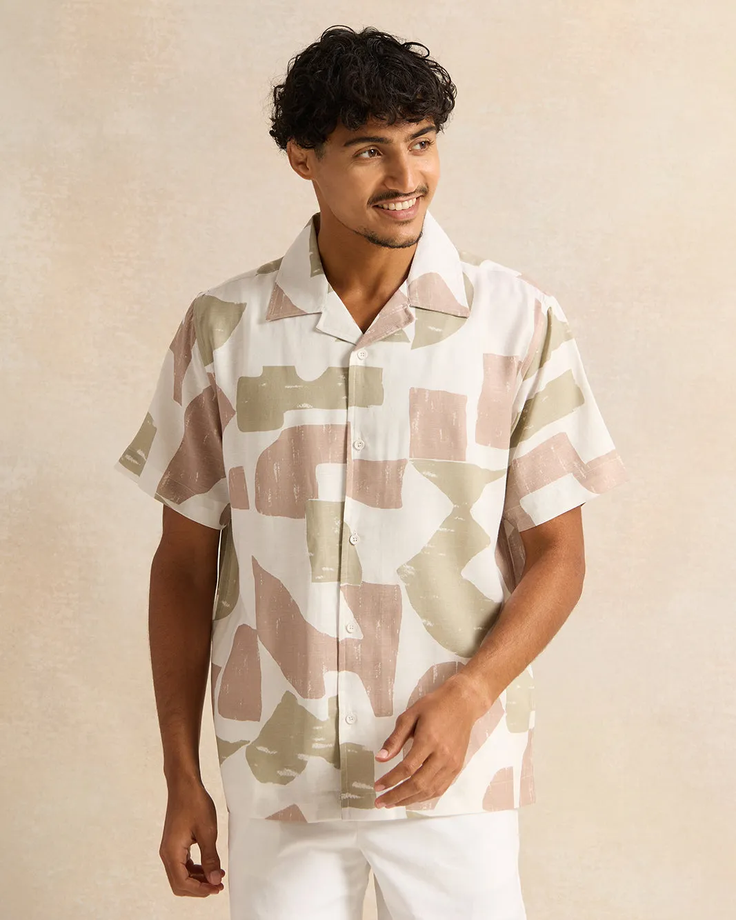 Men White Printed Casual Shirt sold by Redtag