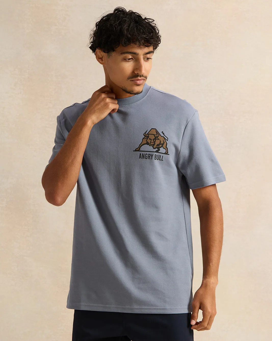Men Blue Printed T-Shirt sold by Redtag