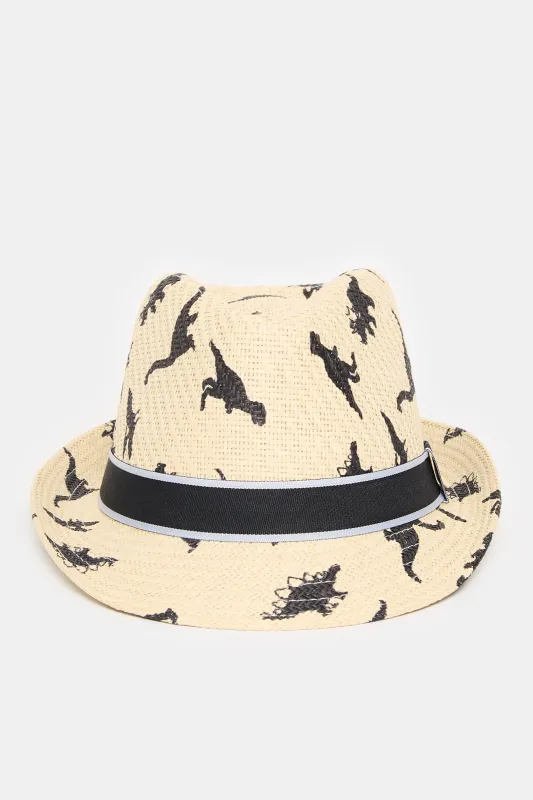Boys Beige Character Printed Fedora Hats With Band sold by Redtag