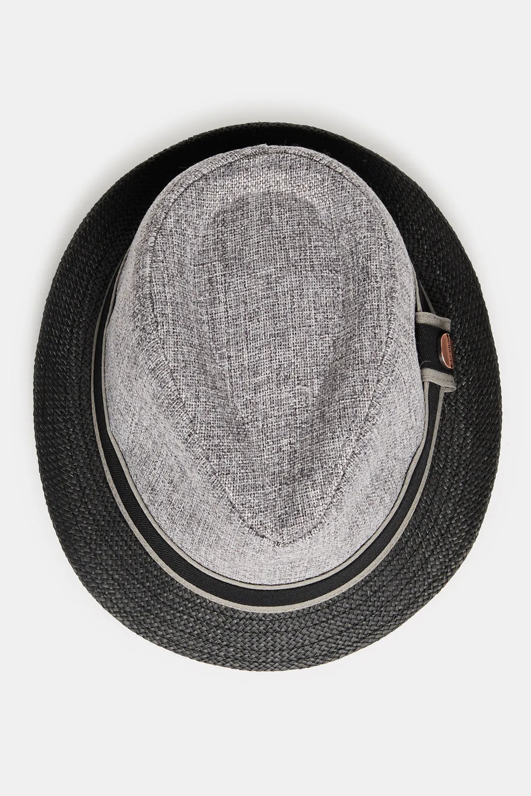 Boys Grey And Black Fedora Hat With Band sold by Redtag product image thumbnail 3