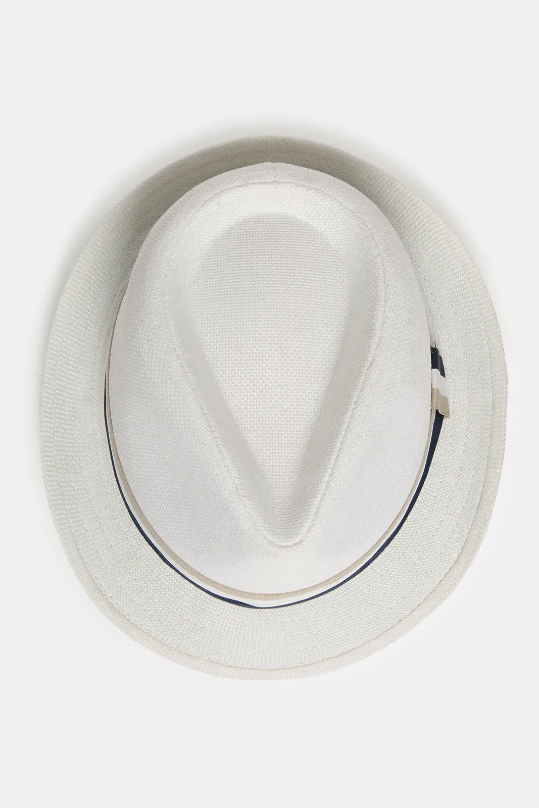 Boys White Fedora Hat With Band sold by Redtag product image thumbnail 3