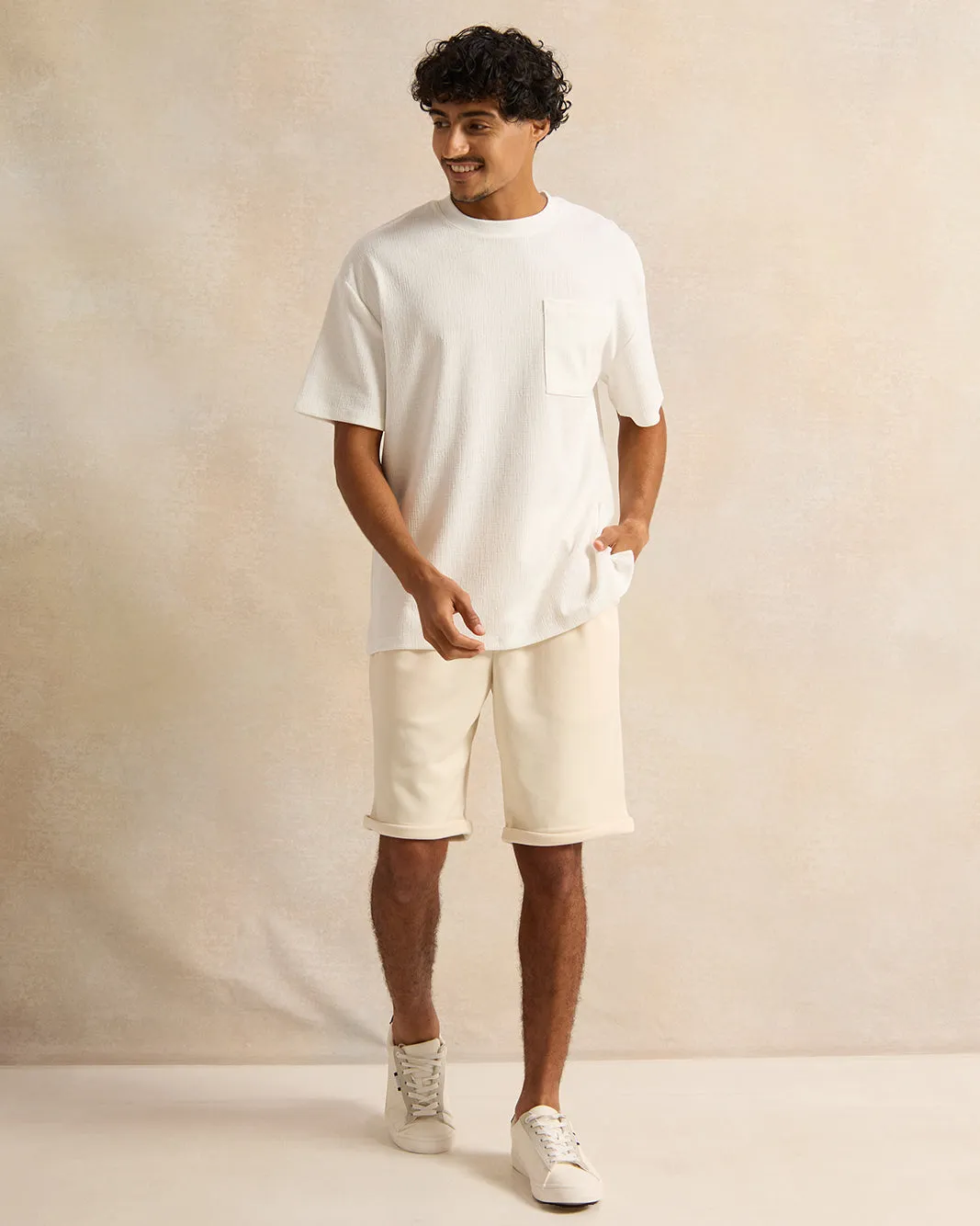 Men Beige Active Shorts sold by Redtag product image thumbnail 2