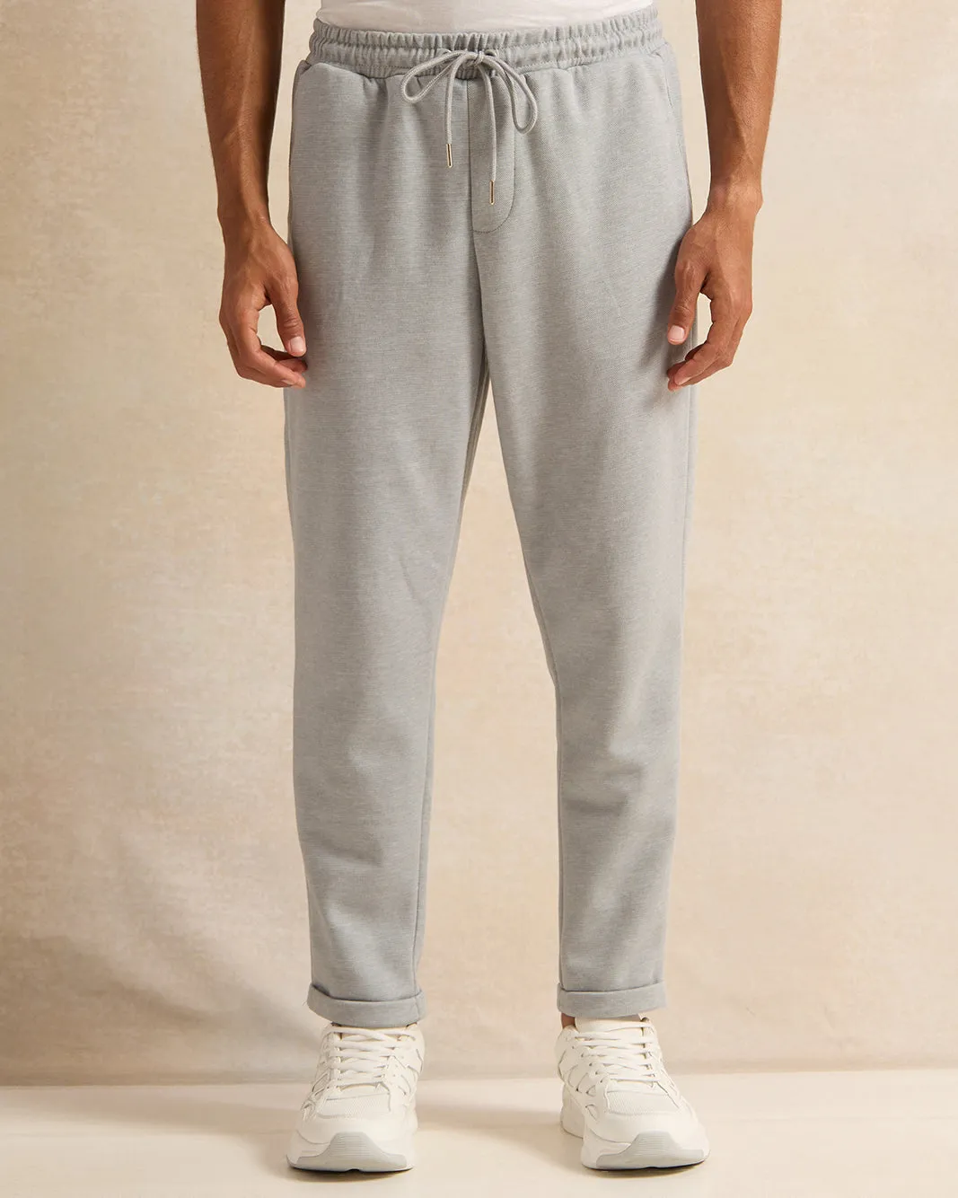 Men Grey Plain Track Pants sold by Redtag