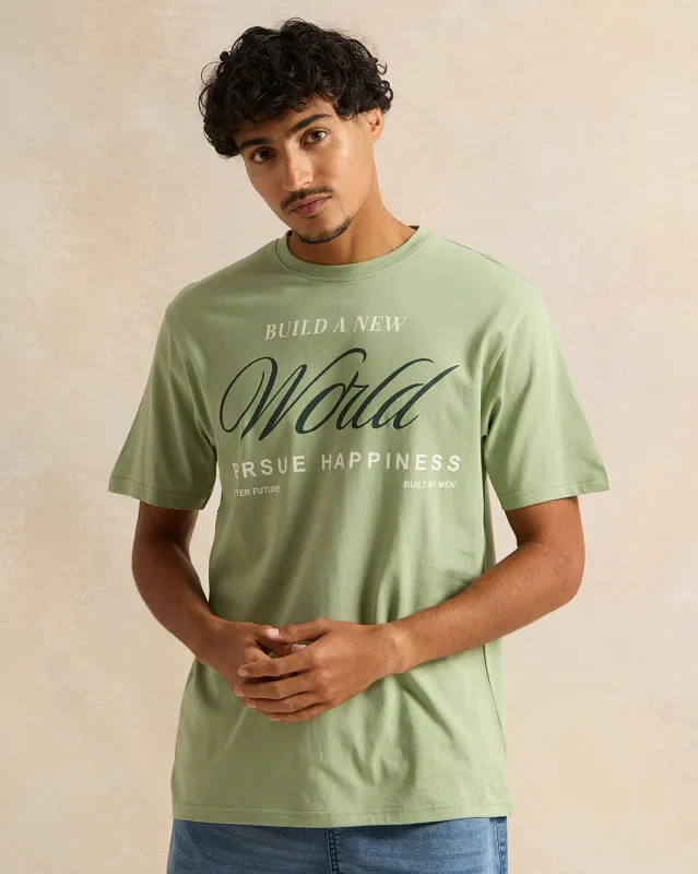 Men Green Graphic Printed T-Shirt sold by Redtag