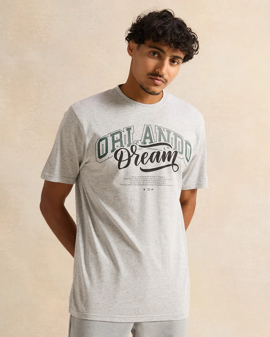 Men Grey Graphic Printed T-Shirt sold by Redtag