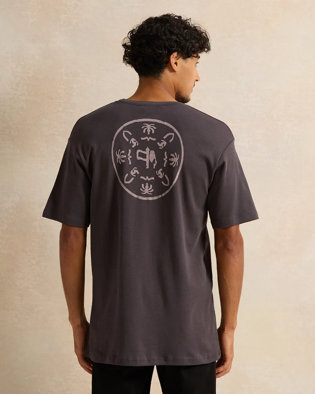 Men Charcoal KSA Foundation Day T-Shirt sold by Redtag product image thumbnail 3