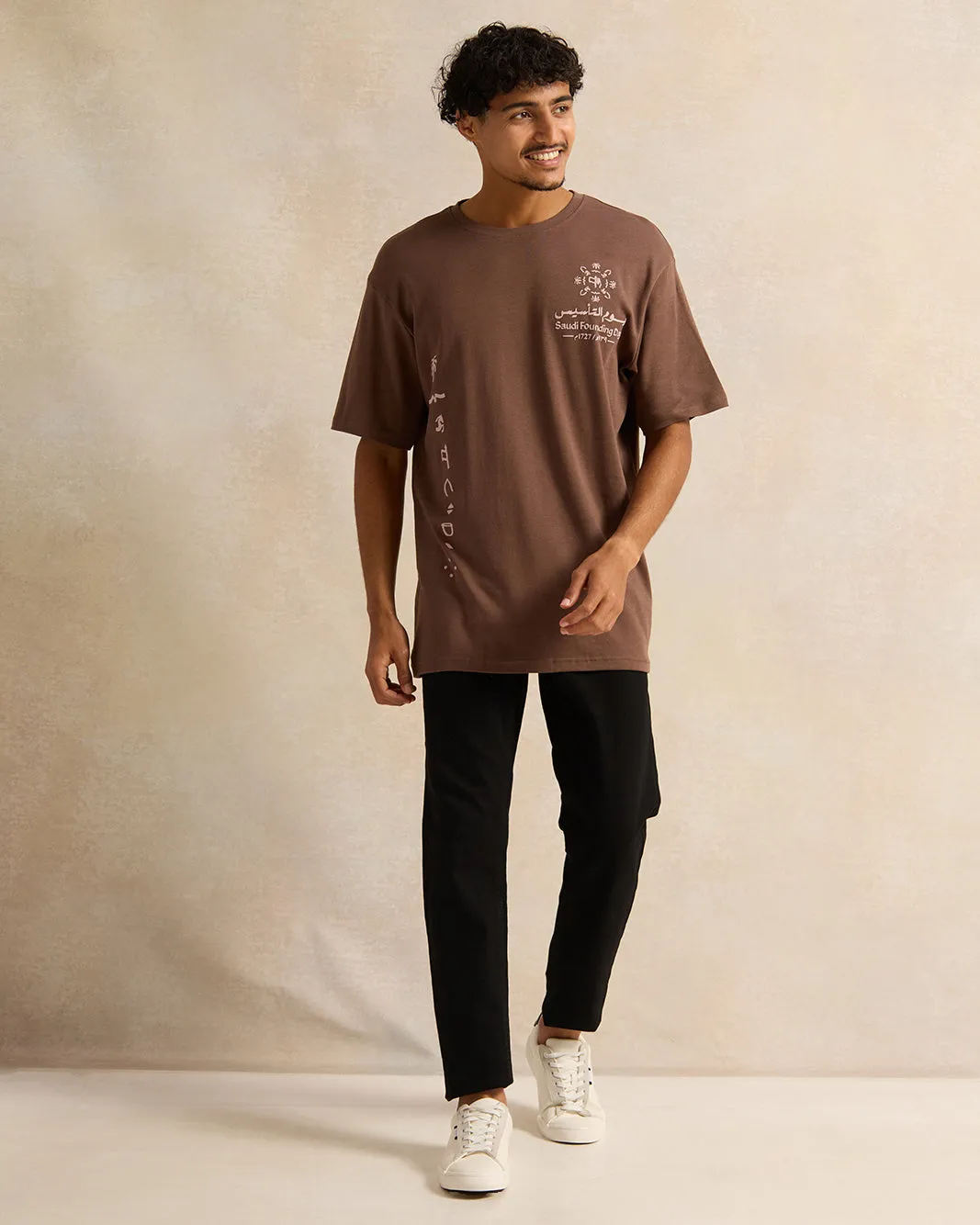 Men Brown KSA Foundation Day T-Shirt sold by Redtag product image thumbnail 2