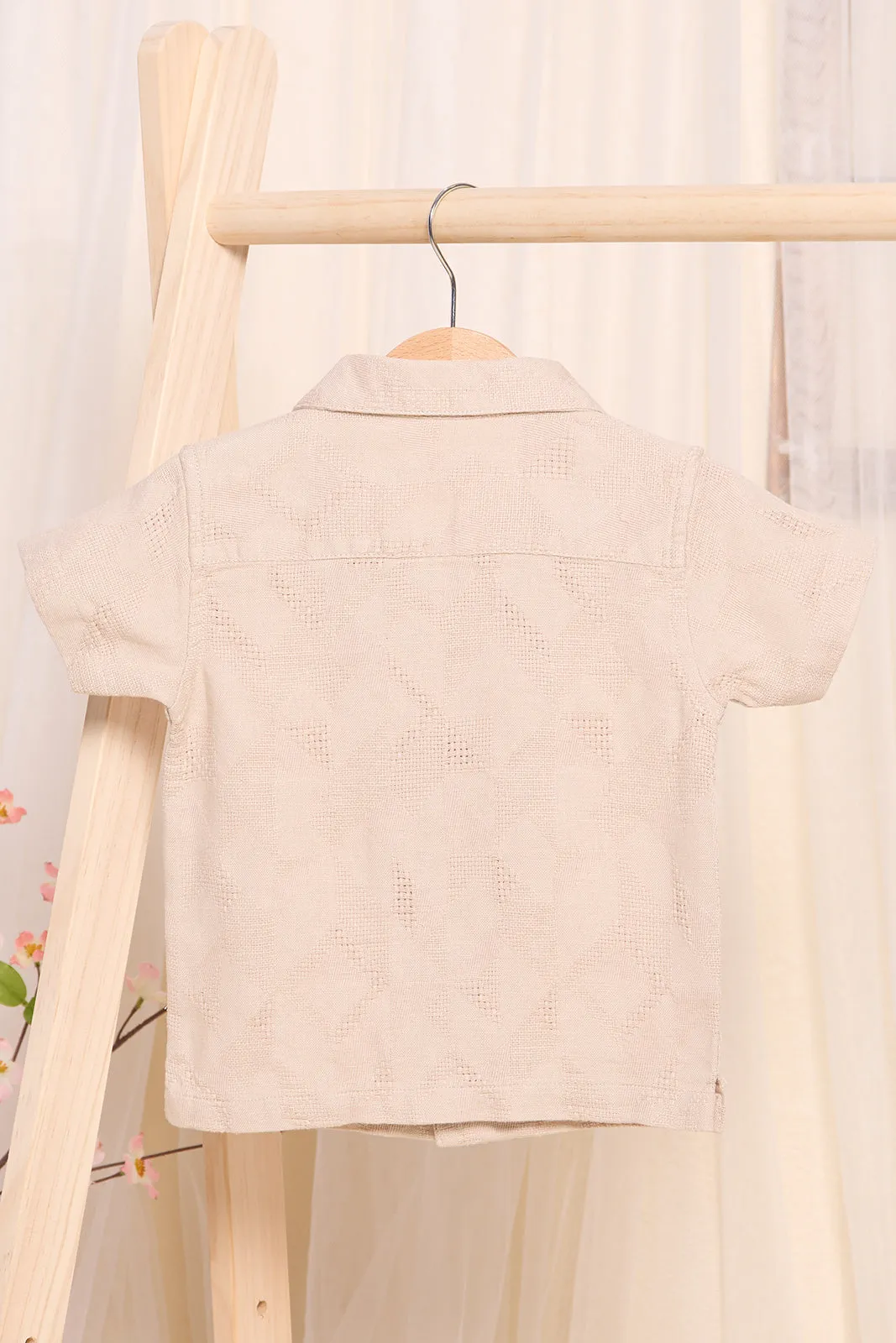 Infant Boys Beige Jacquard Shirt sold by Redtag product image thumbnail 4