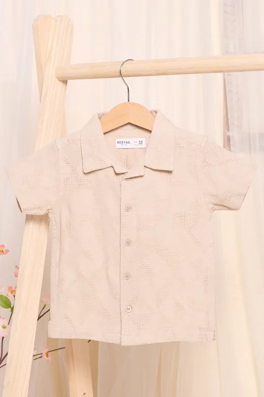 Infant Boys Beige Jacquard Shirt sold by Redtag