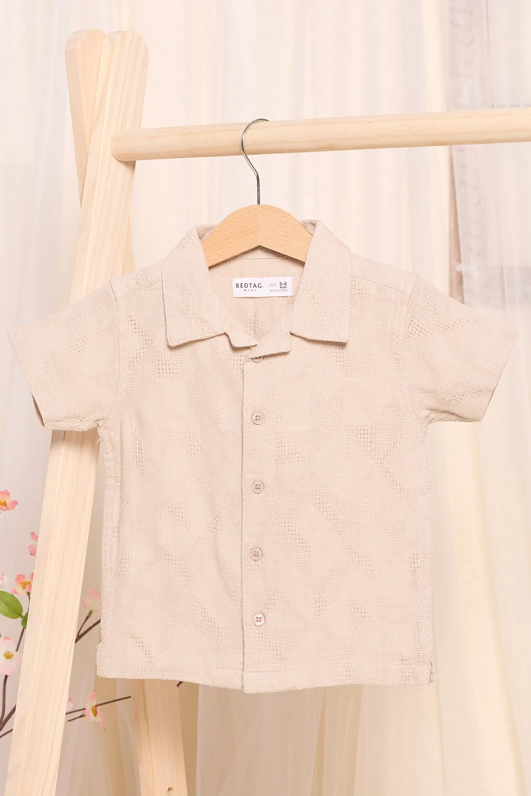 Infant Boys Beige Jacquard Shirt sold by Redtag