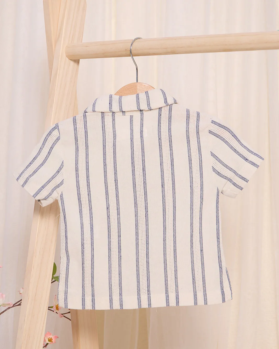 Infant Boys White And Blue Striped Resort Shirt sold by Redtag product image thumbnail 4