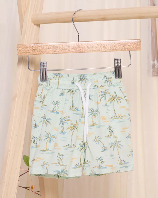 Infant Boys Blue Desert Printed Beach Shorts sold by Redtag