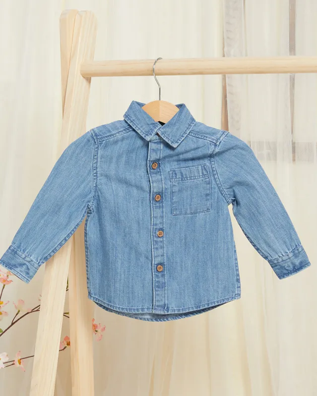 Infant Boys Blue Denim Shirt sold by Redtag