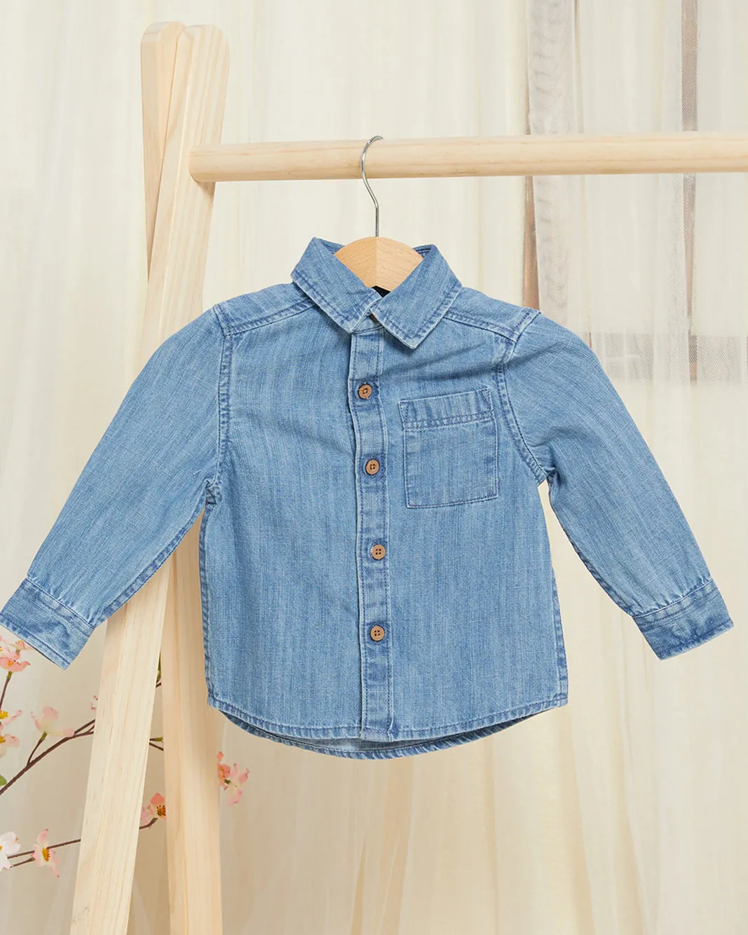 Infant Boys Blue Denim Shirt sold by Redtag