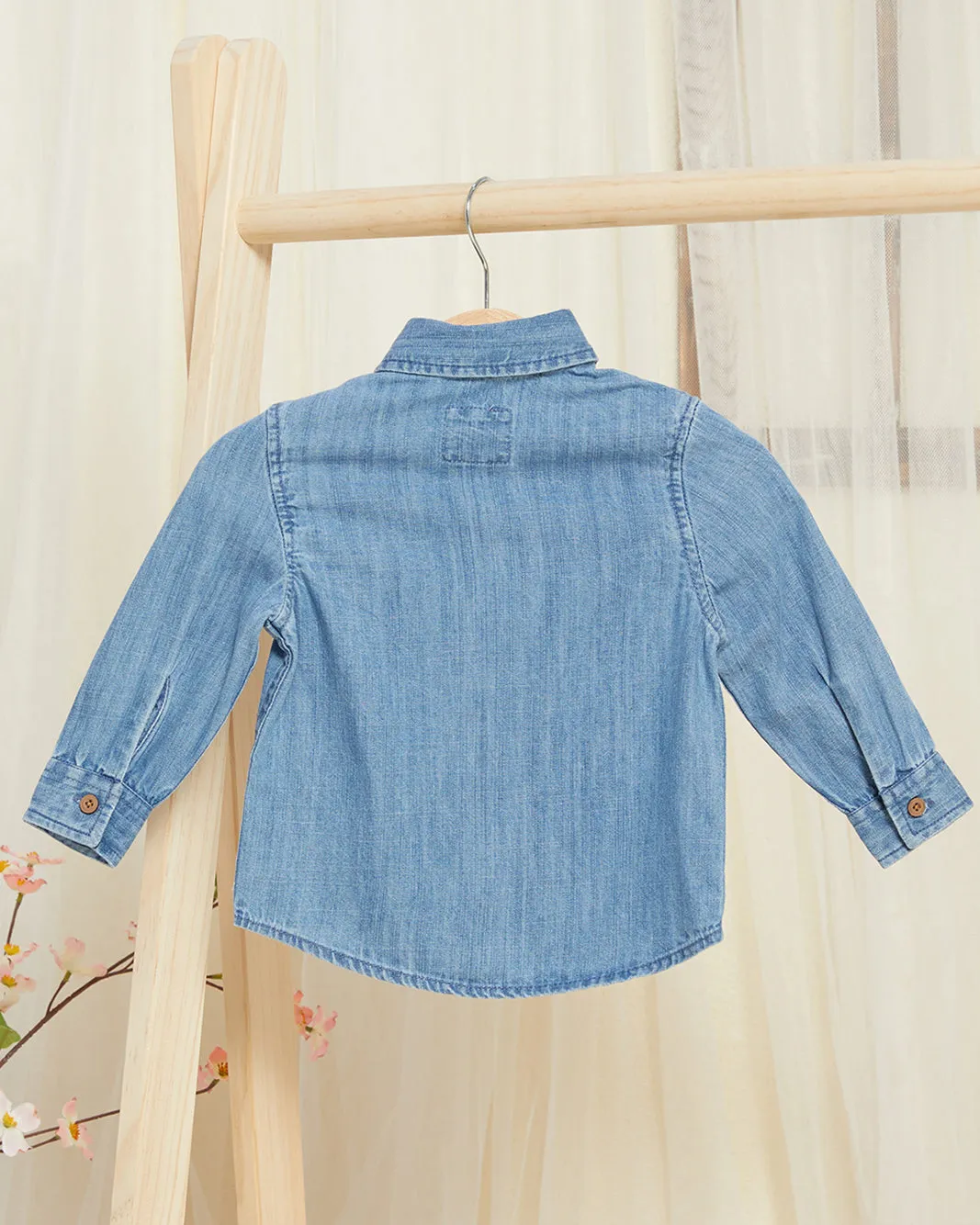 Infant Boys Blue Denim Shirt sold by Redtag product image thumbnail 3