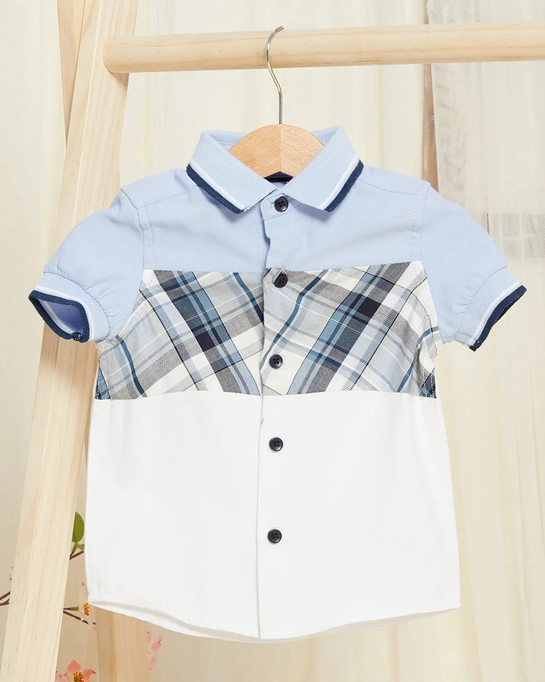 Infant Boys Blue And White Polo Shirt sold by Redtag