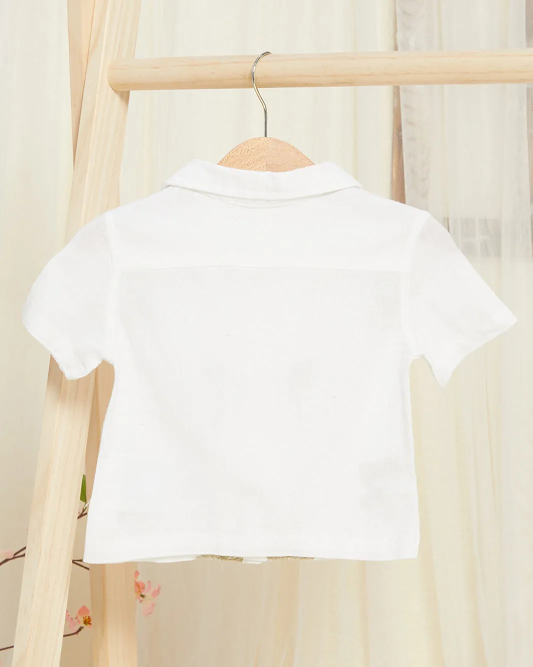 Infant Boys White Palm Embroidered Shirt sold by Redtag product image thumbnail 3