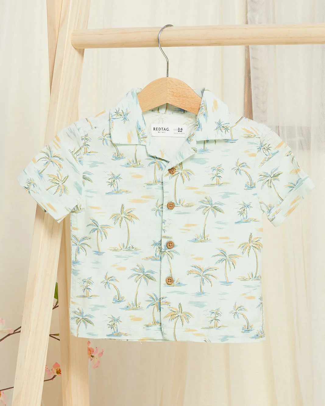 Infant Boys Blue Printed Shirt sold by Redtag