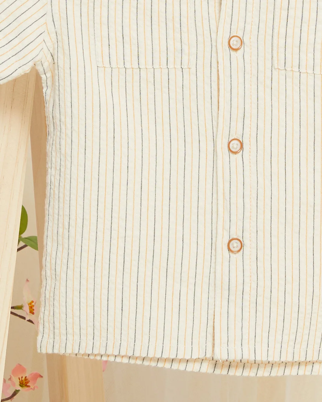 Infant Boys Beige Striped Shirt sold by Redtag product image thumbnail 4