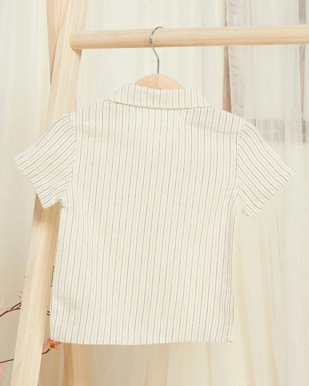 Infant Boys Beige Striped Shirt sold by Redtag product image thumbnail 3