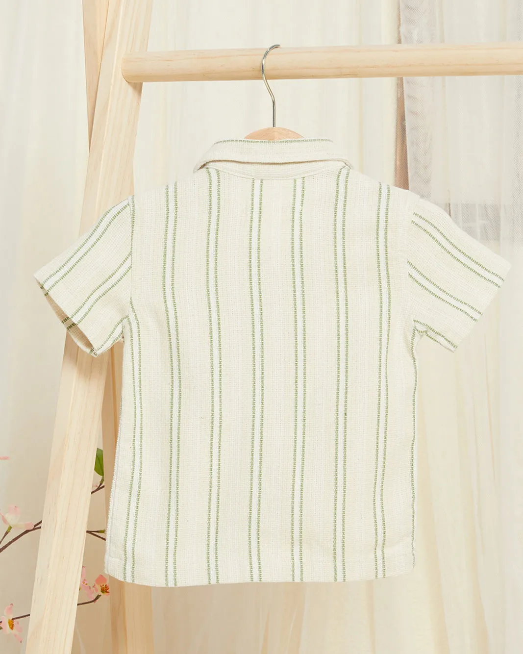 Infant Boys Beige Striped Pockets Shirt sold by Redtag product image thumbnail 3