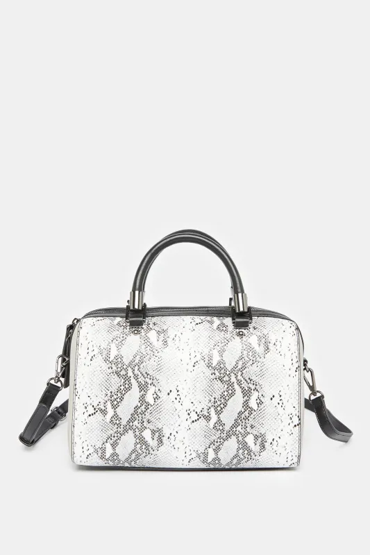 Women Black And Grey Printed Day Bag sold by Redtag